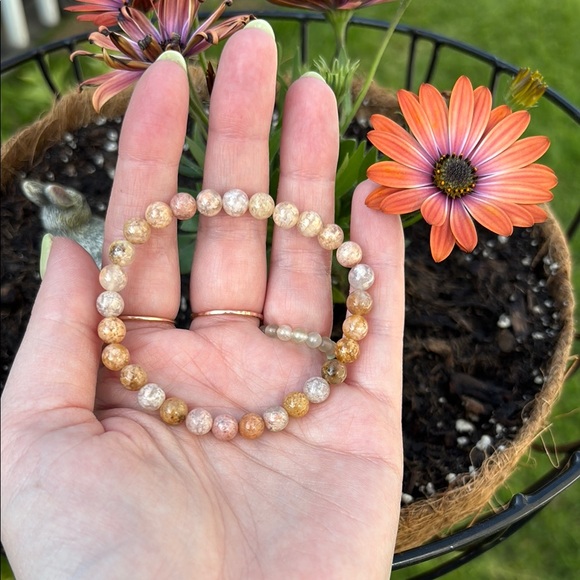 Natural Cherry Blossom Sakura Agate 6mm - Picture 1 of 3